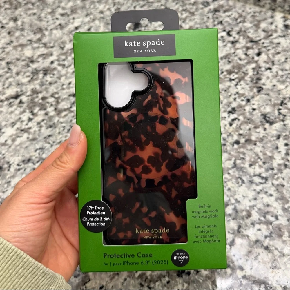 iPhone 17 Case Kate Spade Brown Tortoise Shell Pattern